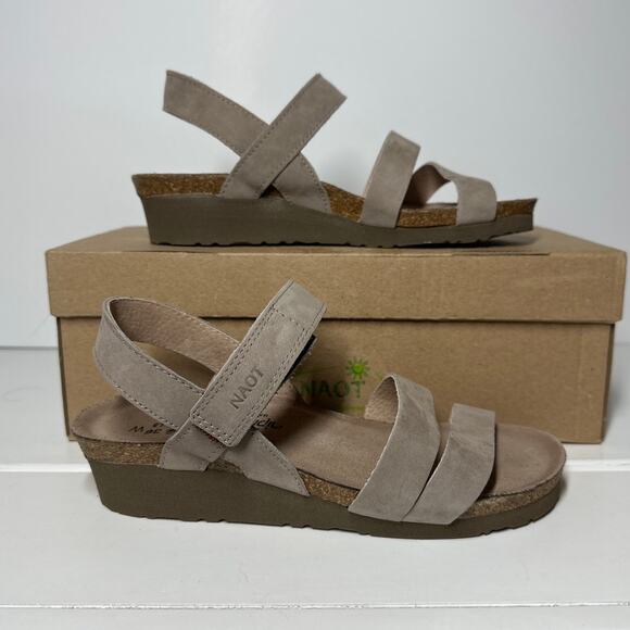 NAOT Kayla Nubuck Suede Wedge Women's Sandals Slingback Sz 36 = US 5-5.5 Wide - Picture 1 of 11
